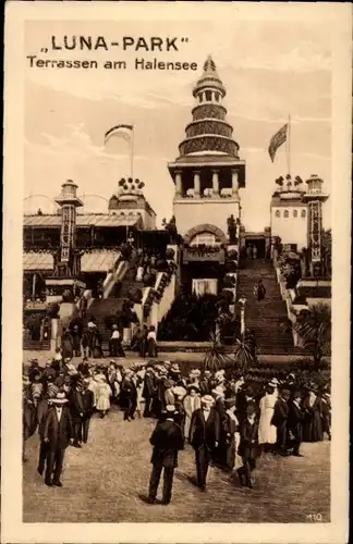 Ak Berlin Wilmersdorf Halensee, Lunapark, Terrassen