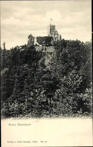 Ak Zavelstein im Schwarzwald Württemberg, Ruine Zavelstein