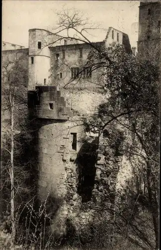 Ak Heidelberg am Neckar, Heidelberger Schloss, Hirschgraben, Gefängnisturm, Seltenleer