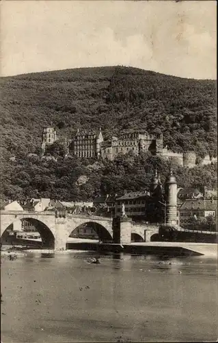 Ak Heidelberg am Neckar, Schloss, Alte Brücke, Blick von Neuenheimer Landstraße