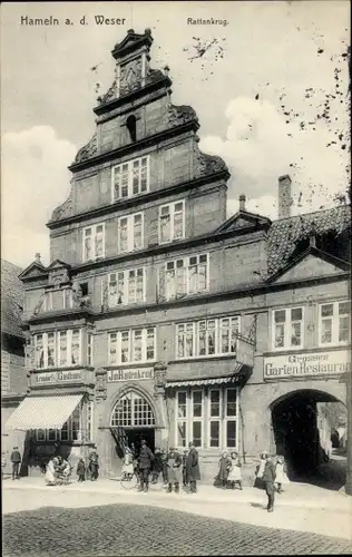 Ak Hameln an der Weser Niedersachsen, Rattenkrug, Grosses Gartenrestaurant