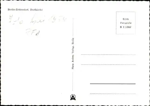 Ak Berlin Zehlendorf, Dorfkirche