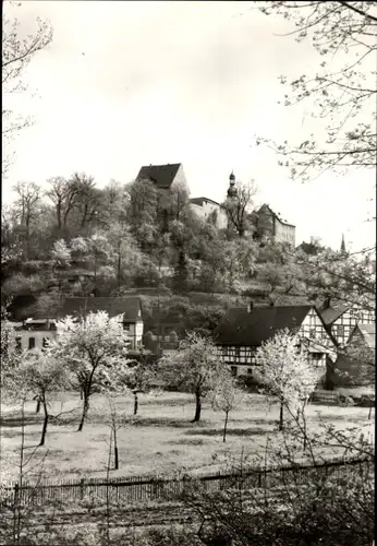Ak Wildenfels im Erzgebirge, Schloss, Fachwerkhäuser