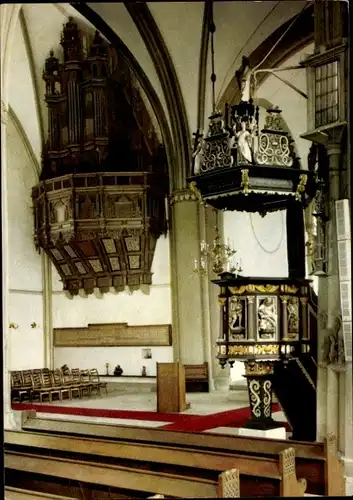 Ak Lemgo in Lippe, Alte Hansestadt, St. Marien, Barockorgel, Kanzel