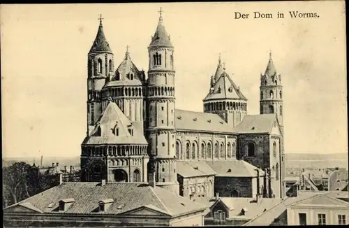 Ak Worms am Rhein, Dom