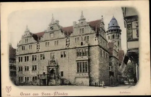 Ak Hann. Münden in Niedersachsen, Rathaus