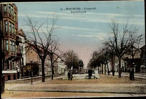 Ak Dortmund im Ruhrgebiet, Königswall, Denkmal