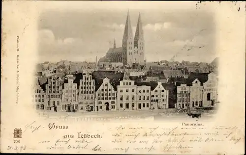 Ak Hansestadt Lübeck, Panorama