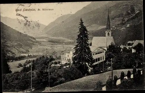 Ak Bad Gastein Badgastein in Salzburg, St. Nikolaus