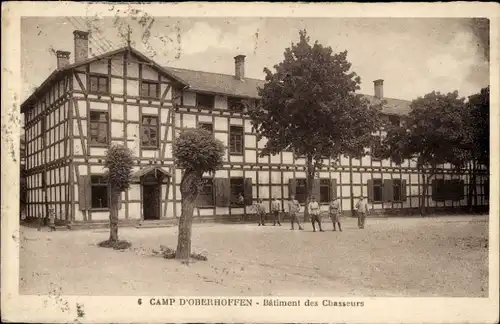 Ak Oberhoffen sur Moder Oberhofen Elsass Bas Rhin, Truppenübungsplatz, Jägergebäude