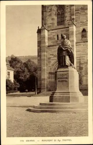 Ak Obernai Oberehnheim Elsass Bas Rhin, Freppel Denkmal