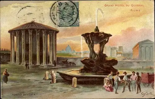 Künstler Ak Roma Rom Lazio, Tempio di Vesta