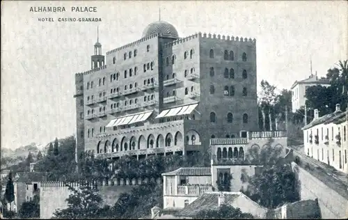 AK Granada Andalusien Spanien, Alhambra, Hotel Casino
