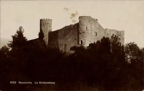 Foto Ak La Neuveville Kanton Bern Schweiz, Schlossberg, Burg