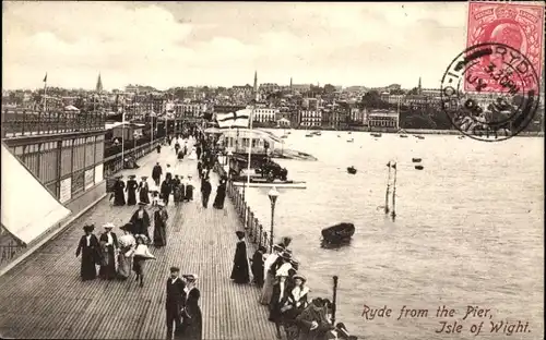 Ak Ryde Isle of Wight England, Partie am Pier, Stadt