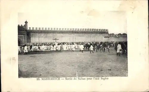 Ak Marrakech Marrakesch Marokko, Sortie du Sultan pour l'Aid Seghir