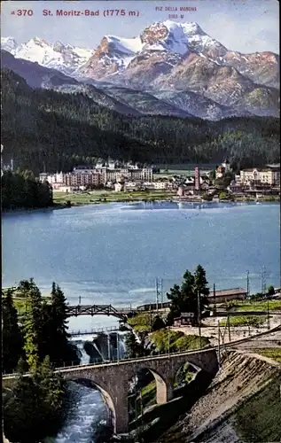 Ak Sankt Moritz Bad Kanton Graubünden, Blick auf die Stadt