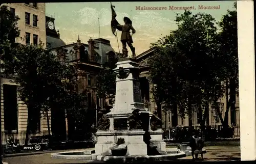 Ak Montreal Québec Kanada, Maissoneuve-Denkmal