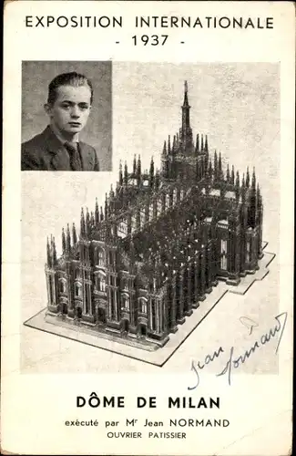 Ak Paris, Internationale Expo 1937, Mailänder Dom, Herr Jean Normand