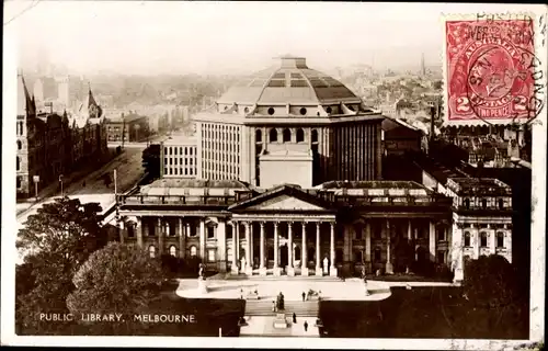 Ak Melbourne Victoria Australien, Pulic Library
