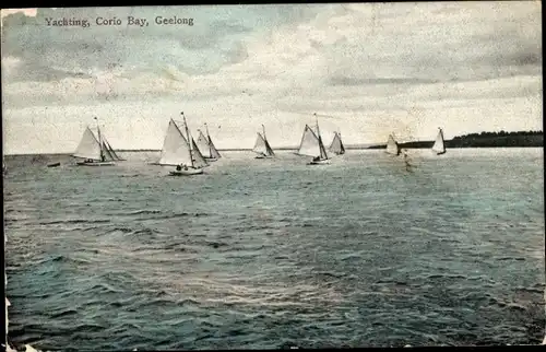 Ak Geelong Victoria Australien, Segeljachten