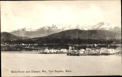 Ak Port Angeles Washington USA, Water Front und Olympic Mis
