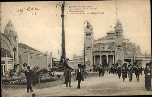Ak Gand Gent Ostflandern, Internationale Weltausstellung 1913, Pavillon Belgisch Kongo