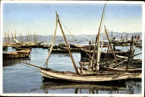 Ak Beirut Beyrouth Libanon, Bäck am Hafen, Boote