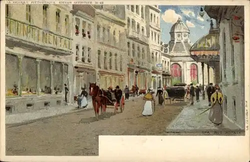 Künstler Litho Spa Wallonien Lüttich, Rue Royale