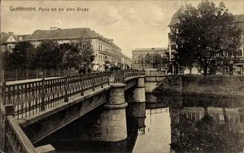 Ak Gussew Gumbinnen Ostpreußen, Alte Brücke