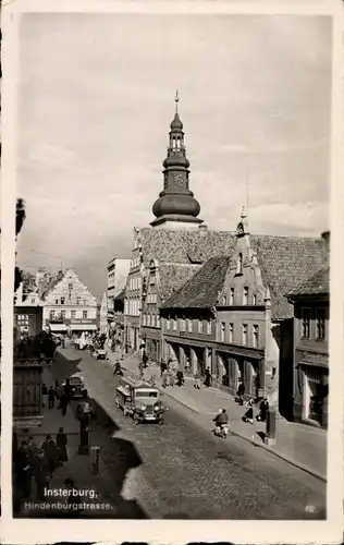 Ak Tschernjachowsk Insterburg Ostpreußen, Hindenburgstraße, LKW mit Tankanhänger