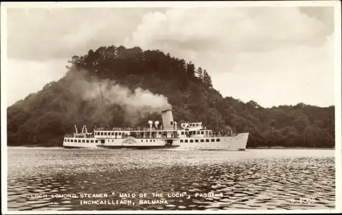 Ak Loch Lomond Schottland, Salondampfer Maid of the Loch
