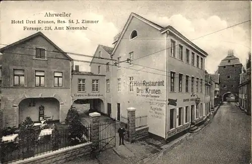 Ak Ahrweiler an der Ahr, Hotel Drei Kronen