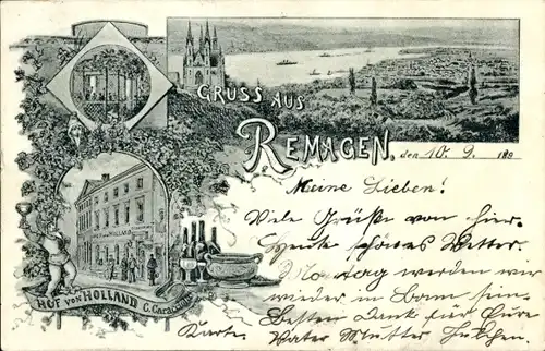 Litho Remagen am Rhein, Hotel Hof von Holland