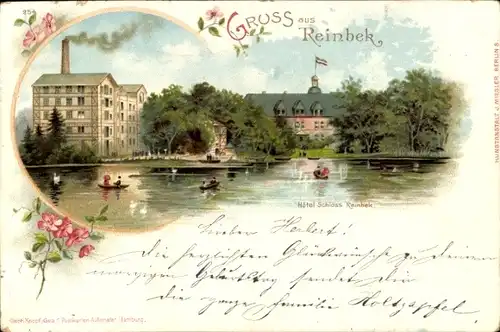 Litho Reinbek in Schleswig Holstein, Blick auf Hotel Schloss Reinbek