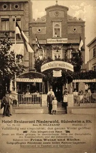 Ak Rüdesheim am Rhein, Hotel Restaurant Niederwald, Rheinstraße 17