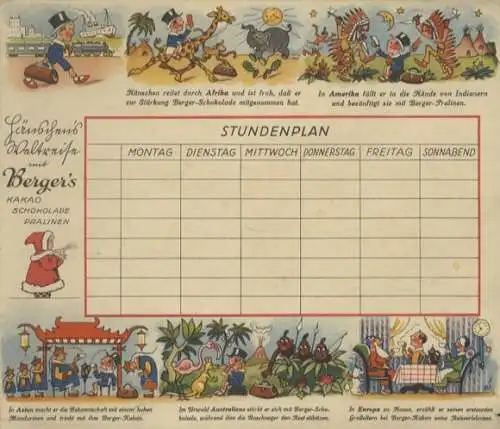 Berger Reklamekarten (Automatenformat) Sammelbilderalbum Robert Berger Schokoladenfabrik, Pössneck 1