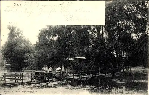 Ak Stade in Niedersachsen, Insel, Brückenpartie