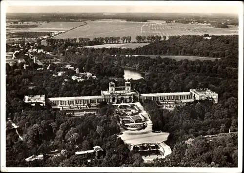 Ak Potsdam Sanssouci, Orangerie, Foto aus 120 Meter Höhe