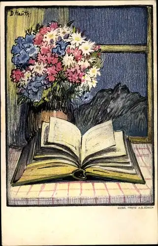 Ganzsachen Künstler Ak Hauth, D., Schweizer Bundesfeier 1922, Schweizerische Volksbibliothek