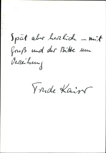 Ak Schauspielerin Trude Kaiser, Portrait, Autogramm