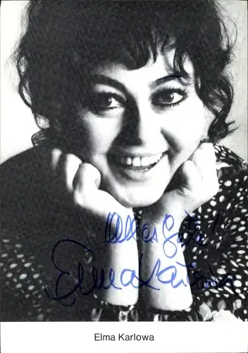 Ak Schauspielerin Elma Karlowa, Portrait, Autogramm