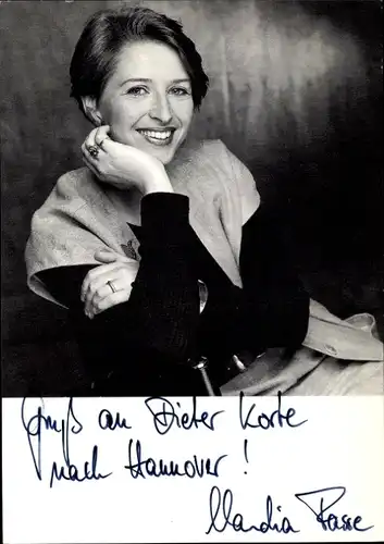 Ak Schauspielerin Claudia Fasse, Portrait, Autogramm