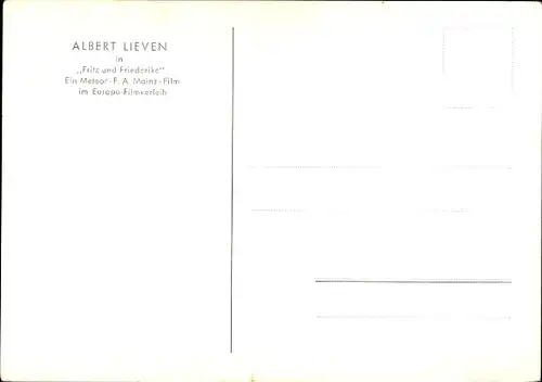 Ak Schauspieler Albert Lieven, Portrait, Autogramm, Uniform, Film Fritz und Friederike