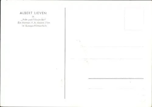 Ak Schauspieler Albert Lieven, Portrait, Autogramm, Uniform, Film Fritz und Friederike