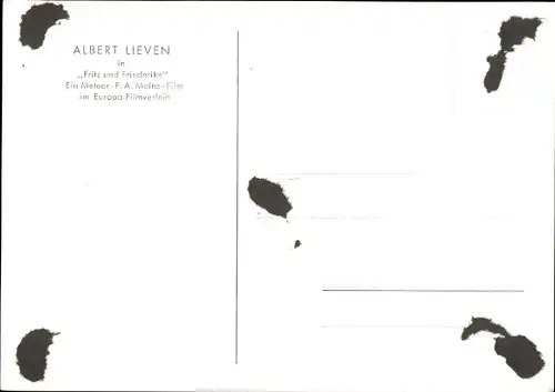 Ak Schauspieler Albert Lieven, Portrait, Autogramm, Uniform, Film Fritz und Friederike