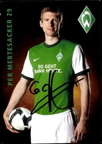 Autogrammkarte Fußball, Peer Mertesacker, Werder Bremen, Autogramm