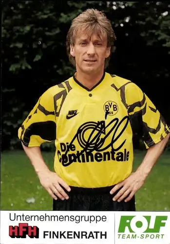 Autogrammkarte Fußball, Frank Mill, Borussia Dortmund, Autogramm