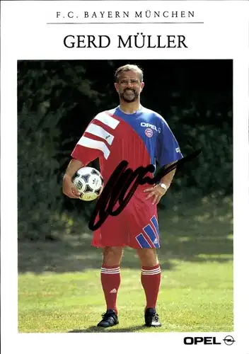 Autogrammkarte Fußball, Gerd Müller, Bayern München, Autogramm