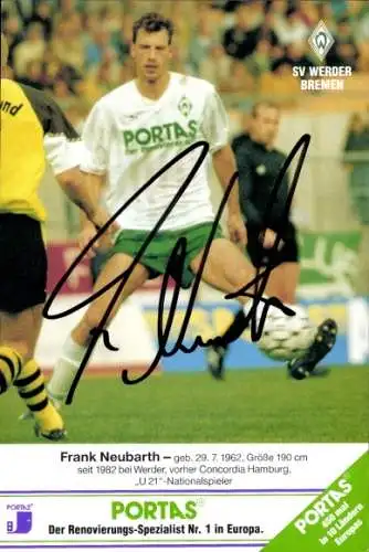 Ak Fußball, Frank Neubarth, Werder Bremen, Autogramm